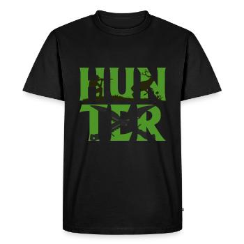 Jäger / Hunter - T-shirt Premium bio Homme - noir - Devant - Nico (187cm)