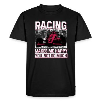 la course me rend heureux tu n’as pas tellement - T-shirt Premium bio Homme - noir - Devant - Nico (187cm)