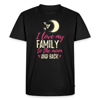 i love my family to the moon and back - Men's Premium Organic T-Shirt - black - Front - Nico (187cm)