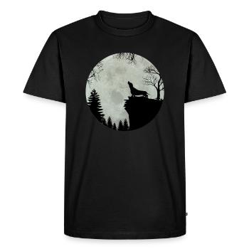 Dachshund Teckel Dachshund Moon Gift (0287) - Men's Premium Organic T-Shirt - black - Front - Nico (187cm)