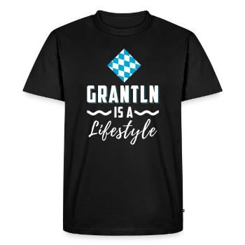 grantln is a lifestyle - Men's Premium Organic T-Shirt - black - Front - Nico (187cm)