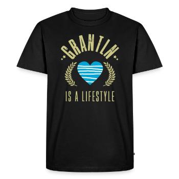 grantln is a lifestyle 2 - Men's Premium Organic T-Shirt - black - Front - Nico (187cm)