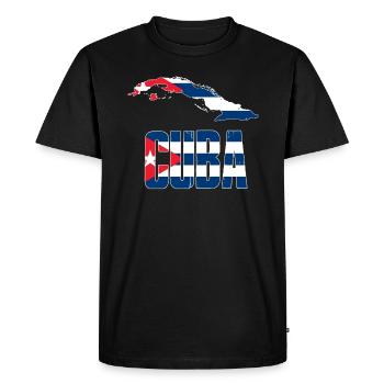 carte de cuba - T-shirt Premium bio Homme - noir - Devant - Nico (187cm)