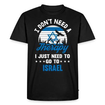 Thérapie Israël bannière drapeau cadeau rétro - T-shirt Premium bio Homme - noir - Devant - Nico (187cm)