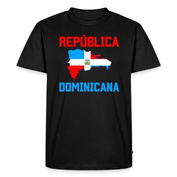 Republica Dominicana, Dominican Republic - Men's Premium Organic T-Shirt - black - Front - Nico (187cm)