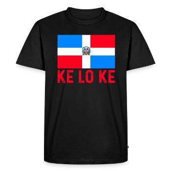 Ke Lo Ke, Dominican Republic Flag - Men's Premium Organic T-Shirt - black - Front - Nico (187cm)