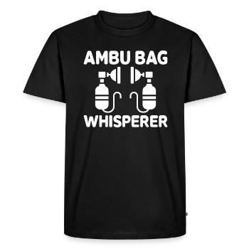 Ambu Bag Whisperer, pulmonologist nurse - Men's Premium Organic T-Shirt - black - Front - Nico (187cm)