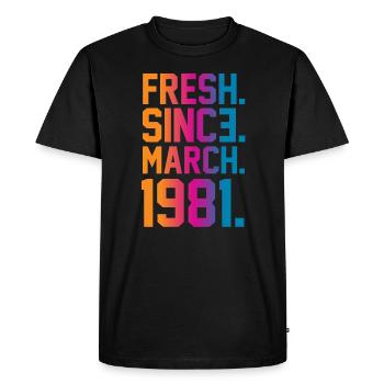 Vintage 1981 - Men's Premium Organic T-Shirt - black - Front - Nico (187cm)