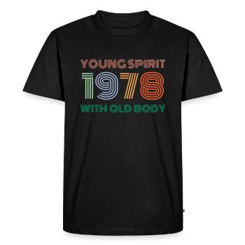 Millésime 1978 - T-shirt Premium bio Homme - noir - Devant - Nico (187cm)