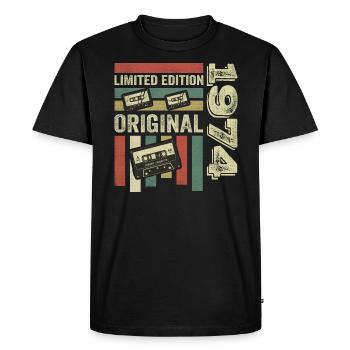 Millésime 1974 - citation d’anniversaire rétro 1974 - T-shirt Premium bio Homme - noir - Devant - Nico (187cm)