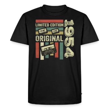 Millésime 1954 - citation d’anniversaire rétro 1954 - T-shirt Premium bio Homme - noir - Devant - Nico (187cm)