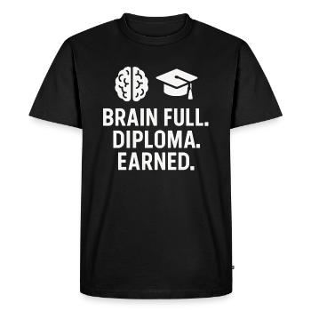 Graduation Diploma College Graduate Funny Quote - Men's Premium Organic T-Shirt - black - Front - Nico (187cm)
