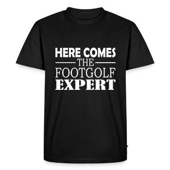 Here Comes The Footgolf Expert - Men's Premium Organic T-Shirt - black - Front - Nico (187cm)
