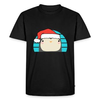 Pingouin de Noël - T-shirt Premium bio Homme - noir - Devant - Nico (187cm)
