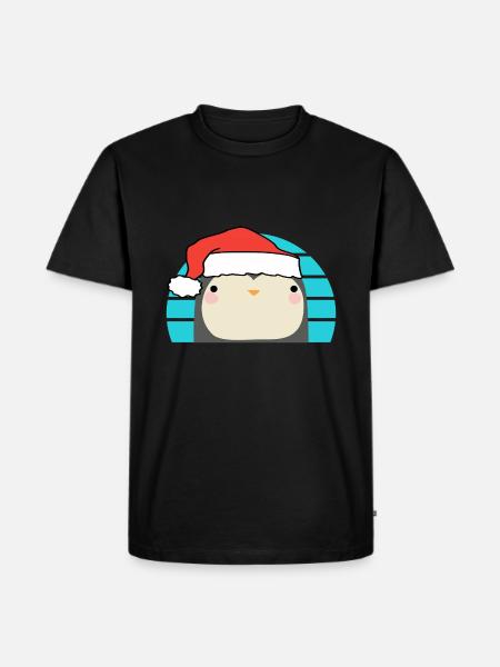 Christmas Penguin - Men's Premium Organic T-Shirt - black