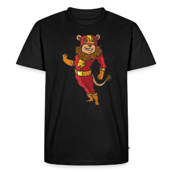 Lion the fast hero Lion faster hero - Men's Premium Organic T-Shirt - black - Front - Nico (187cm)