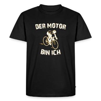 Der Motor bin ich - Männer Premium Bio T-Shirt - Schwarz - Vorne - Nico (187cm)