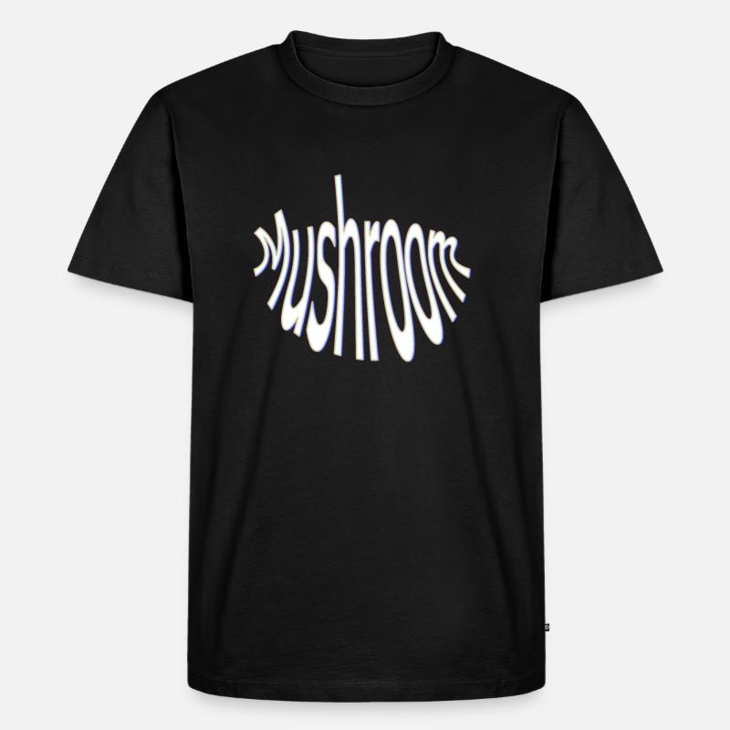 Mushroom - Männer Premium Bio T-Shirt - Schwarz