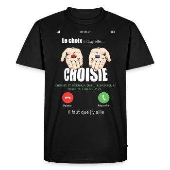 T-shirt-Le choix m'appelle-Matrix Hands Choisissez - T-shirt Premium bio Homme - noir - Devant - Nico (187cm)