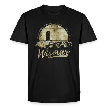 Wismar Souvenir - Männer Premium Bio T-Shirt - Schwarz - Vorne - Nico (187cm)