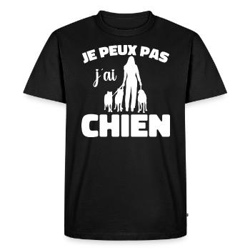 Je peux pas, j'ai chiens - T-shirt Premium bio Homme - noir - Devant - Nico (187cm)