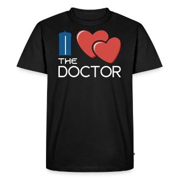 Love doctor heart - Men's Premium Organic T-Shirt - black - Front - Nico (187cm)