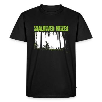 Funny Biker Forest Path Heater MTB BMX Gift Shirt - Men's Premium Organic T-Shirt - black - Front - Nico (187cm)