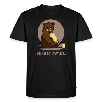 Bear Coffee Caffeine Long Sleeper Tired joke design - Men's Premium Organic T-Shirt - black - Front - Nico (187cm)