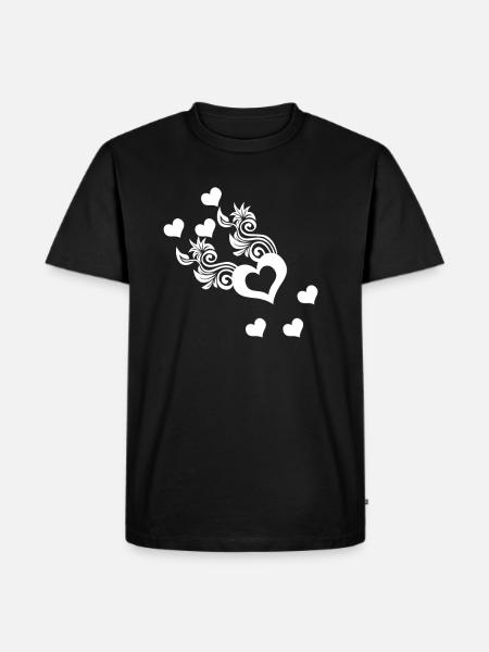 Heart heart hearts - Men's Premium Organic T-Shirt - black