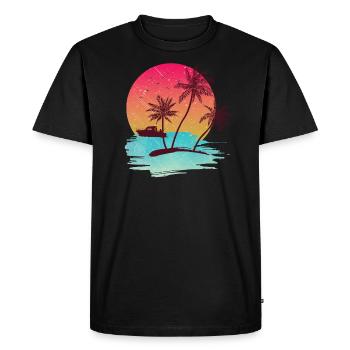 Île en été - T-shirt Premium bio Homme - noir - Devant - Nico (187cm)