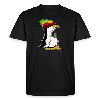 Tux Linux Penguin Coffee Break Computer Geek Rasta - Men's Premium Organic T-Shirt - black - Front - Nico (187cm)