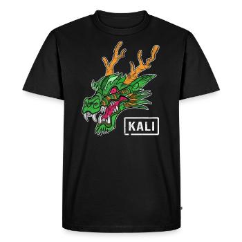 Kali Linux Computer Administrator Tux Dragon Head - Men's Premium Organic T-Shirt - black - Front - Nico (187cm)