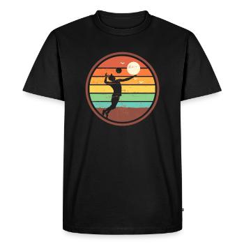 Volley-ball de sport vintage - T-shirt Premium bio Homme - noir - Devant - Nico (187cm)