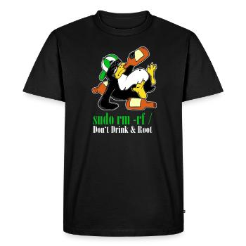 Linux Penguin Sudo Admin Funny Computer Science PC Nerd - Men's Premium Organic T-Shirt - black - Front - Nico (187cm)