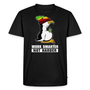 Linux penguin coffee break Rasta Informatik PC Nerd - Men's Premium Organic T-Shirt - black - Front - Nico (187cm)