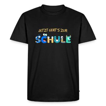 Scolarisation École 1er jour de rentrée scolaire - T-shirt Premium bio Homme - noir - Devant - Nico (187cm)