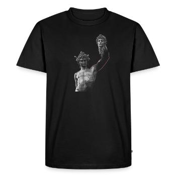 Perseus Medusa statue Cellini art gift - Men's Premium Organic T-Shirt - black - Front - Nico (187cm)