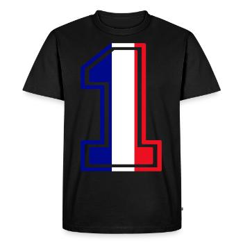 France number 1 - Men's Premium Organic T-Shirt - black - Front - Nico (187cm)