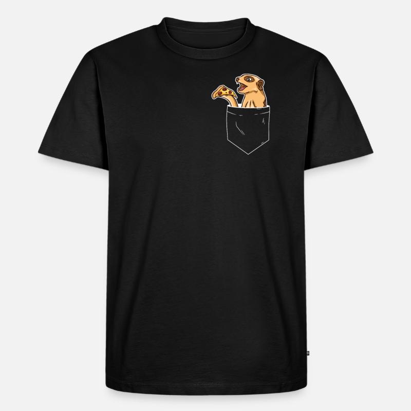 Erdmännchen Surikate Mangusten Brusttasche - Männer Premium Bio T-Shirt - Schwarz
