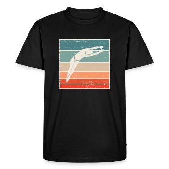 High diving water diving diving board graphic - Men's Premium Organic T-Shirt - black - Front - Nico (187cm)