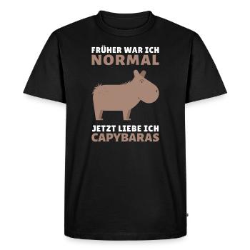Capybara Capybara Guinea Pig - Normal - Men's Premium Organic T-Shirt - black - Front - Nico (187cm)