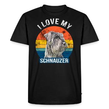I Love my Schnauzer Dog géant - T-shirt Premium bio Homme - noir - Devant - Nico (187cm)