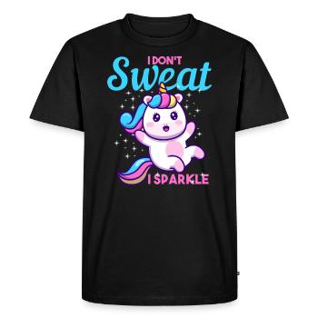 Licorne je ne transpire pas I Sparkle cadeau - T-shirt Premium bio Homme - noir - Devant - Nico (187cm)