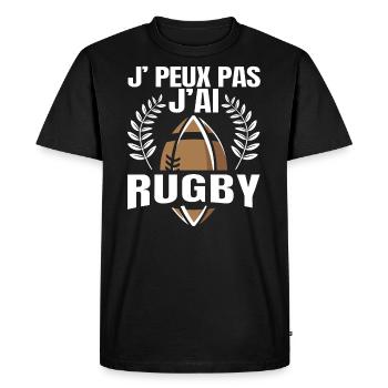 Je Peux Pas J'ai Rugby - T-shirt Premium bio Homme - noir - Devant - Nico (187cm)