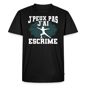 Je Peux Pas J'Ai Escrime - T-shirt Premium bio Homme - noir - Devant - Nico (187cm)