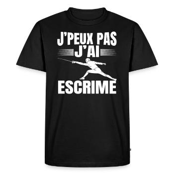 Je Peux Pas J'Ai Escrime - T-shirt Premium bio Homme - noir - Devant - Nico (187cm)