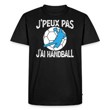 Je Peux Pas J'Ai Handball - T-shirt Premium bio Homme - noir - Devant - Nico (187cm)