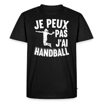 Je Peux Pas J'Ai Handball - T-shirt Premium bio Homme - noir - Devant - Nico (187cm)