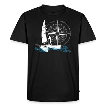 Catamaran Voile Double Coque Bi-Coque - T-shirt Premium bio Homme - noir - Devant - Nico (187cm)