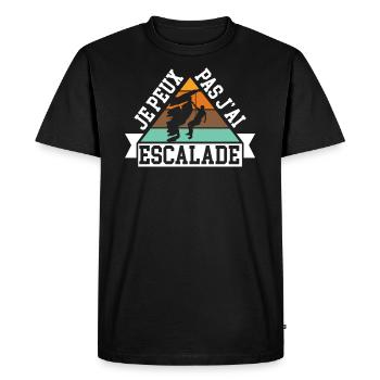 Je Peux Pas J'Ai Escalade - T-shirt Premium bio Homme - noir - Devant - Nico (187cm)